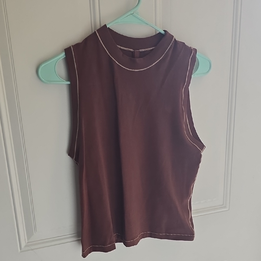 SKIMS Sleeveless Brown Top